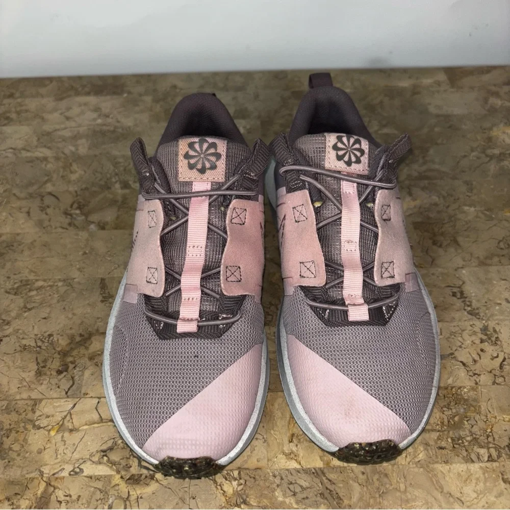 Nike Crater Impact Low Top Slip On Running Shoes Pink Youth Size 3Y - Picture 2 of 10